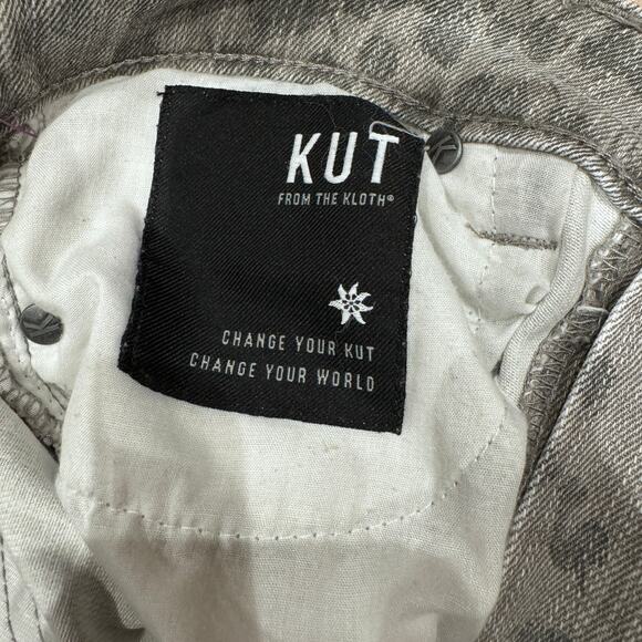 KUT From The Kloth Connie Skinny Jeans Button‎ Fly Leopard Gray Womens Size 2 - Picture 9 of 11